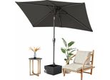 Ombrellone Bettizia Rettangolare Per Balcone Ø210X140Cm Grigio, Inclinabile Di 30° Su Entrambi I Lati Con Manovella, Ombrellone Da Mercato, Ombrellone Da Terrazza, Protezione Solare, Ombrellone Da Giardino