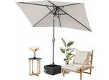 Ombrellone Rettangolare Bettizia Ombrellone Da Balcone Ø210X140Cm Beige Pieghevole Su Entrambi I Lati Di 30° Con Manovella Ombrellone Da Mercato Ombrellone Da Terrazza Protezione Solare Ombrellone Da Giardino