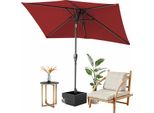 Ombrellone Bettizia Rettangolare, Manovella Pieghevole In Ferro, Ombrellone Da Balcone, Ombrellone Da Mercato, Inclinabile, 2 X 3 M, Rosso