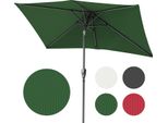 Ombrellone Clanmacy Rettangolare, Manovella Pieghevole, Ferro, Ombrellone Da Balcone, Ombrellone Da Mercato, Inclinabile, 1,4 X 2,1 M, Verde