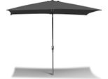 Aopunly Ombrellone Rettangolare, Ombrellone Da Balcone Pieghevole A Manovella In Ferro, Inclinabile, 2 X 3 M, Grigio