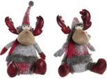 Decorazione Natalizia Dkd Home Decor Renna Rossa Grigia 27 X 19 X 32 Cm (2 Pezzi)