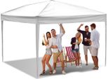 Tolletour Gazebo Pieghevole 3 X 3 M Gazebo Pieghevole Da Giardino, Protezione Uv 50+ Gazebo E Tende Per Feste Senza Lati Bianco