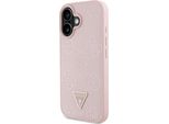 Etui Guess Grained Hot Stamp Peony Triangle Logo Magsafe Do Iphone 16 RóżOwy