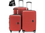 Hauptstadtkoffer Mitte - Set Di Valigie 3 Misure + Etichetta Digitale Per Bagagli, Trolley Da Viaggio Con Espansione Xl Set Di Valigie Bagaglio Da Stiva, Rosso