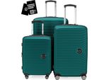 Hauptstadtkoffer Mitte - Set Di Valigie 3 Misure + Etichetta Digitale Per Bagagli, Trolley Da Viaggio Con Espansione Xl Set Di Valigie Bagaglio Da Stiva, Turchese