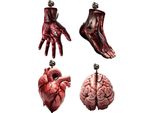 Ghirlanda Di Halloween Organi Insanguinati Decorazione Inquietante Realistica Mano Cuore Cervello Piede Spaventoso, Colore: Multicolore