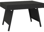 Syfax™ Tavolino Pieghevole Nero 60X40X38 Cm In Polyrattan