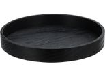 Vassoio Da Portata Rotondo In Legno 30 Cm, Piccolo, Nero