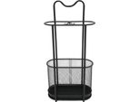 Portaombrelli - Supporto In Metallo Autoportante - Portaombrelli E Bastoni Da Passeggio - Per Corridoi E Balconi - 30X15X60 Cm - Nero