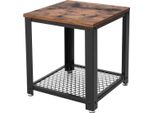Tavolino Bill 45X45 1 Ripiano - Marrone Rustico/Nero