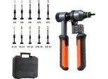 Set Di Pinze Per Dadi Rivettati Succebuy 21 Cm, Pinza Rivettatrice A Cricchetto Con 10 Punte E 100 Dadi In Misure Metriche E Sae M5, M6, M8, M10, M12, 8-32, 10-24, 1/4-20, 5/16-18, 3/8-16 Unc, Incl. Pratica Valigetta Di Trasporto