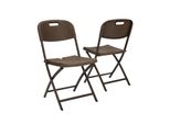Floordirekt Sedia Pieghevole Niigata Sedia Da Giardino Pieghevole In Set Da 2 Marroni Effetto Rattan Resistente Alle Intemperie Stabile Carico Massimo 150 Kg Salvaspazio