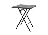 Floordirekt Tavolo Pieghevole Kobe Tavolo Da Giardino Outdoor 60X60 Cm Tavolo Da Balcone Nero Pieghevole Effetto Rattan Resistente Alle Intemperie Facile Da Pulire Stabile Fino A 60 Kg