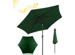 Ombrellone Izrielar Ø270Cm, Ombrellone Da Giardino, Pieghevole, Telo Con Rivestimento Pa, Protezione Uv Fino A Upf 50+, Senza Supporto, Verde