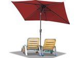 Ombrellone Izrielar 140X210 Cm, Ombrellone Da Giardino, Pieghevole, Telo Con Rivestimento Pa, Protezione Uv Fino A Upf 50+, Senza Supporto, Rosso
