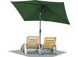 Ombrellone Izrielar 140X210 Cm, Ombrellone Da Giardino, Pieghevole, Telo Con Rivestimento Pa, Protezione Uv Fino A Upf 50+, Senza Supporto, Verde