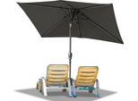 Ombrellone Izrielar 140X210 Cm, Ombrellone Da Giardino, Pieghevole, Telo Con Rivestimento Pa, Protezione Uv Fino A Upf 50+, Senza Supporto, Grigio