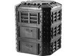 Compostiera Da Giardino - Contenitore Per Compost - 860 L - Modulare - Resistente Al Gelo - Utilizzabile Tutto L'anno - Nero
