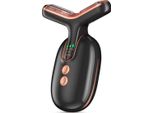 Inf Massaggiatore Ems Per Collo: Lifting Viso Con Rf, Led E Microcorrente Oro Nero