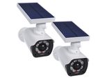 Telecamera Solare Finta Con Led Lampeggiante, Sensore Di Movimento, Illuminazione A Led, Adesivo SOL1800S 2 Pezzi