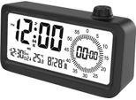 Inf Sveglia Intelligente Ricaricabile Con Lcd, Luce Notturna E Timer Countdown Nero
