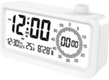 Inf Sveglia Intelligente Ricaricabile Con Lcd, Luce Notturna E Timer Countdown Bianco