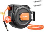 Vevor Avvolgitubo Per Aria Compressa, Tubo Flessibile In Pvc Da 9,5 Mm X 20 M, 20 Bar, Avvolgitubo Chiuso Con Avvolgimento Automatico E Cavo Di Alimentazione Da 2 M, Supporto Per Soffitto/Parete Orientabile A 180°