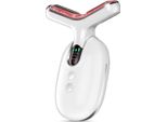 Inf Massaggiatore Ems Per Collo: Lifting Viso Con Rf, Led E Microcorrente Argento+Bianco