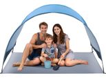 Vevor Tenda Da Spiaggia Parasole Per 3 Persone, Protezione Upf 50+, Tenda Da Spiaggia Portatile Con Borsa Per Il Trasporto E Picchetti, Ombrellone Da Spiaggia Leggero E Compatto Per Campeggio, Pesca, Picnic, Tenda Parasole