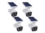 Telecamera Solare Finta Con Led Lampeggiante, Sensore Di Movimento, Illuminazione A Led, Adesivo SOL1800S, 4 Pezzi