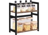 Scaffale Da Cucina Walter | 42 X 18 X 43 Cm | Marrone-Nero