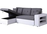 Divano Angolare Reversibile Con Funzione Letto "Axel"" - 3 Posti - Bianco / Grigio"