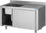 Mobile Lavello Saro Con Vasca A Sinistra, 1400X700X850Mm, Ante E Alzatina