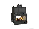 Inserto Per Caminetto Prity 2C W28 | 5 + 28,2 Kw | Totale 33,2 Kw | Ø200 Mm | Porta In Ghisa | Stufa A Legna Ad Acqua