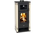 Stufa A Legna Prity K2 Gt F Con Vano Cottura - 8,1 Kw, Design Elegante, Avorio, Classe Energetica A+