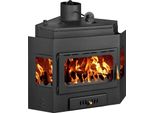 Inserto Camino Prity A W16 | 5 + 16 Kw | Totale 21 Kw | Ø200 Mm | Caldaia Da 34 L | Stufa A Legna Per Riscaldamento Centrale