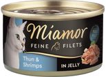 Miamor 100Gx24 Filetti Sottile Gelatina Tonno & Gamberetti