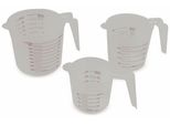 Bicchiere Di Misurazione 3 Pezzi 250Ml/500Ml/1L Bianco/Trasparente