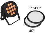 Eurolite Set Led Ip Par 12X9W Scl Spot + 2X Diffusorscheibe (15X60° Und 40°) (20000673)