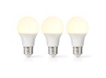 Lampada Led E27 | A60 | 8,0 W | 806 Lm | 2700 K | Varm Vit | Retrostil | Matt | 3 St.