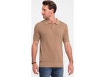 Ombre Clothing T-Shirt Da Uomo Con Colletto Alii Marrone Chiaro Xl