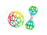 Bright Starts Easy-Grasp Oball Bundle Gift Set - Afferra Il Giorno, Palla E Sonaglio 2-Pack, Senza Bpa, Unisex, Newborn+