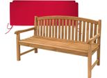 Teako Design Elegante Panchina Da Giardino Bari In Teak - Resistente Alle Intemperie E In Varie Dimensioni (150 Cm, Rosso)