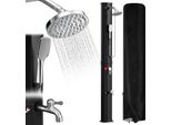 Aopunly Doccia Solare Per Piscina Doccia Da Giardino 60L Nero Con Copertura Protettiva E Doccetta Doccia Da Campeggio Fino A 60°C Doccia A Pioggia Doccia Esterna Piscina Campeggio