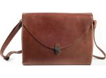 Harold's Pelle Borsa A Tracolla Pochette Fold Handbag Clutch Cognac Marrone
