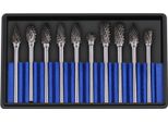 10Pcs Carburo Di Tungsteno Acciaio Lime Rotanti Set Di 3 Mm Gambo 6 Mm Diametro Di Taglio Doppio Taglio