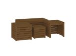 Syfax™ Set Cassette Da Giardino 4 Pz Ambra In Legno Massello Di Pino