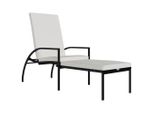 Syfax™ Lettino Prendisole Con Poggiapiedi In Rattan Pe Nero