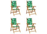 Syfax™ Sedie Giardino Reclinabili 4 Pz Verdi Tessuto E Legno Massello